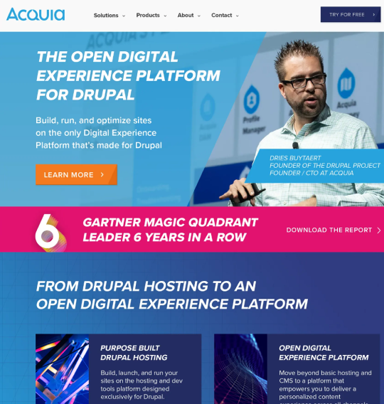Acquia Brand Website Redesign Screenshot
